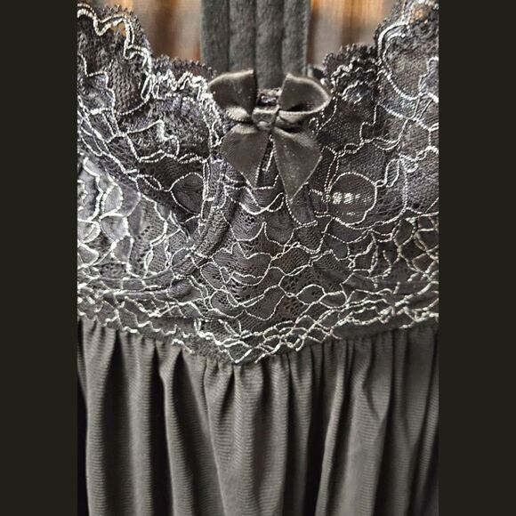 TORRID BLACK STRAPPY LUREX LACE BABYDOLL 2X - Picture 5 of 14